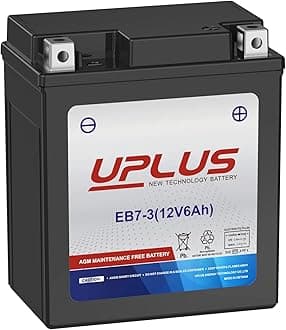 UPLUS YTX7L-BS Motorcycle ATV Battery, EB7-3 Maintenance Free 12V 6AH SLA Batteries Snowmobile Scooter AGM Battery, Replacement for YTX7L-4, LTX7L-BS,NTX7L-BS,FTX7L-BS,ETX7L-BS,CTX7L-BS,GTX7L-BS,GSX7L