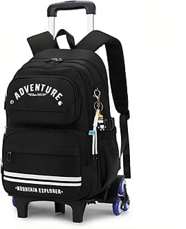 Rolling Backpack for Boys Girls Kids Backpack with Wheels Roller Bookbag Trolley School Bag Wheeled Bag