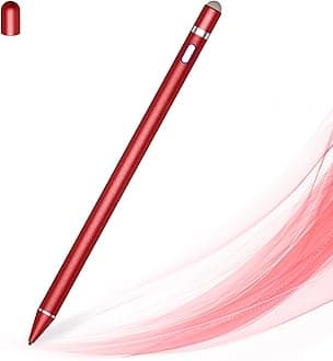 Active Stylus Pen for Touch Screens, Dual Pen Tips for Drawing &Writing,High Precise Universal Digital Pencil for Tablet/Phone/Sam-sung/K-indle,i-Pad Air/Pro/Mini,A-pple i-Phone 17/16/15/14/13/12- Red