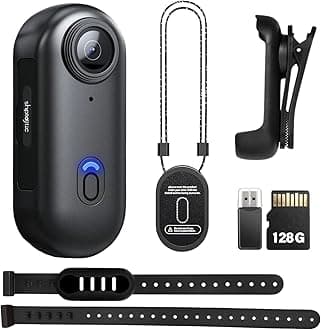 SHPTDJTIC 128G 4K Body Camera, Thumb Size Cam,Wearable Camera with 360°Rotatable Clip & Magnetic Clip,120 Minutes for Recording,Take for Lecture, Traveling,Pet Walking,Outdoors Activities (4k-B-128G)