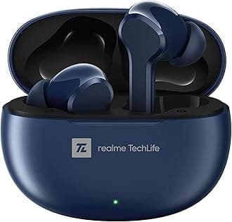 realme TechLife Buds T100 | IPX5 Water Resistance | Bluetooth 5.3 | up to 28 Hours Total Playback - (Blue)