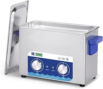 DK SONIC Ultrasonic Cleaner,4L 120W Ultrasonic Jewelry Cleaner with Heater& Mechanical Timer,Sonic Cleaner for Cleaning Jewelry,Eyeglasses,Coins(Include Basket)