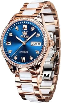 OLEVS Ladies Luxury Gold Silver Stainless Steel Quartz Watch Waterproof Date