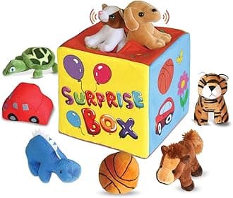 Bundaloo Surprise Plush Toy Box – Mystery Stuffed Animal Gift Set for Kids, Soft Sensory Plush Toys for Toddlers & Babies, Fun Surprise Toy Box for Boys & Girls, Perfect Birthday