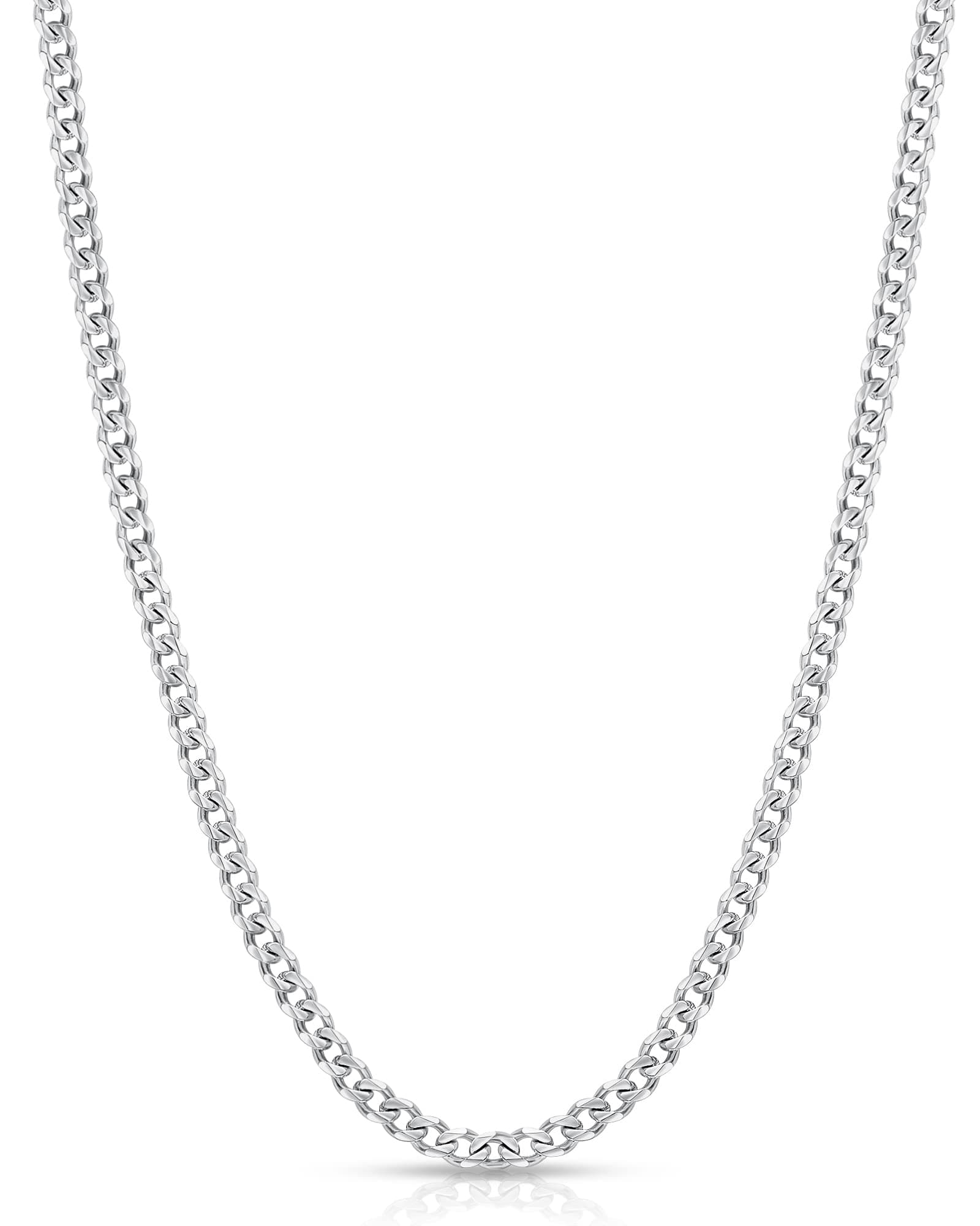 Fiusem 3.5mm Cuban Link Chains for Men, Silver Tone/Black/14K Gold Plated Stainless Steel Necklace Chain, Mens Necklace 16, 18, 20, 22, 24, 26, 28 Inch