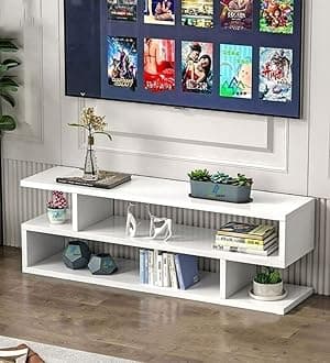 Modern TV and Coffee Table Living Room Home Furniture (80×53×20, White)