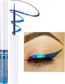 Corleone Glitter Liquid Eyeliner, Metallic Change Color Rainbow Eyeliner Gel MultiColor Highly Pigmented Waterproof Longer-Lasting Colorful Eye Liner Gift Kit for Women and Girls (A2)