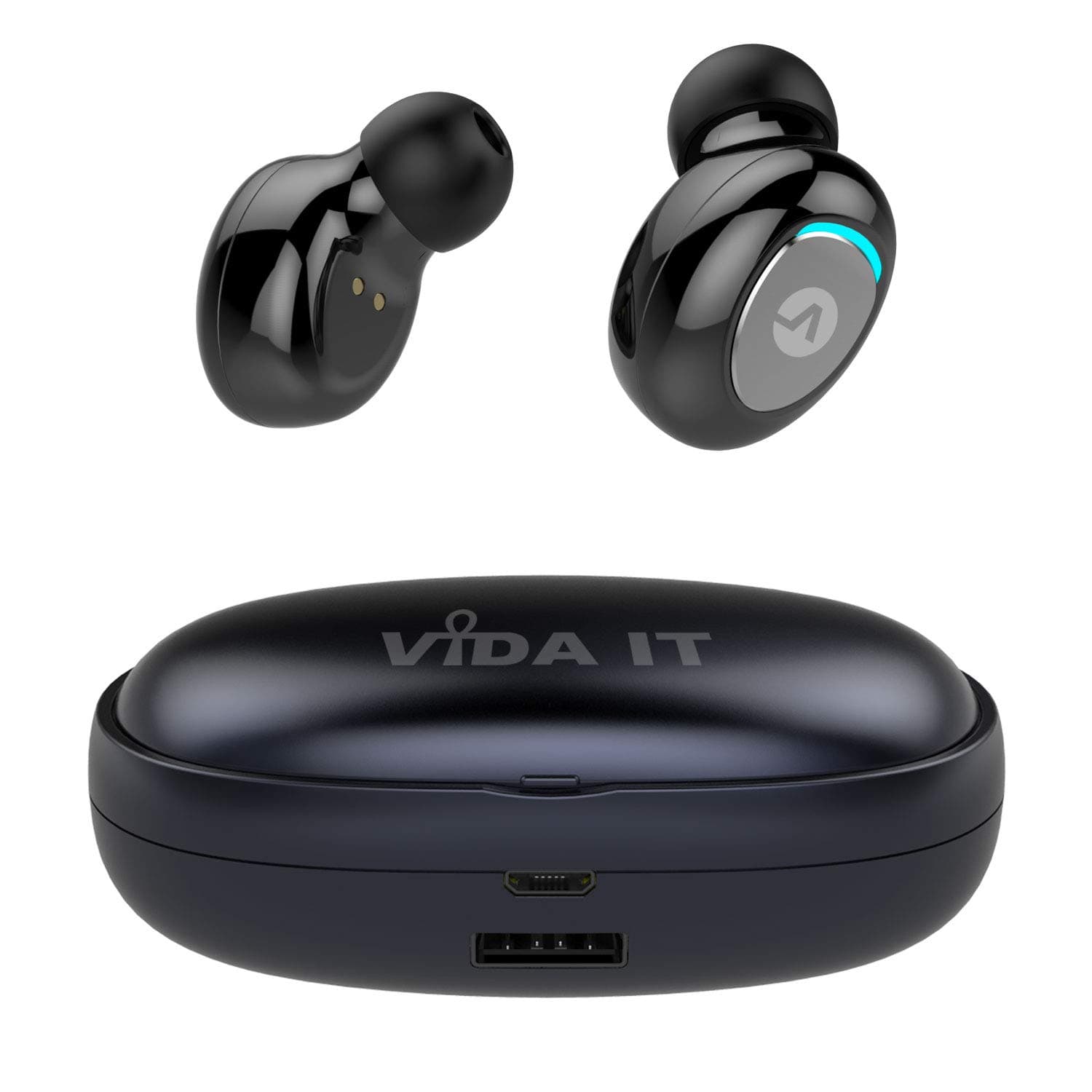 Vida IT True Wireless Earbuds with Power Bank Bluetooth 5.0 Headphones for iPhone Samsung Galaxy Huawei Sony Android Mobile Phone Tablet PC Music Calls MP3 Gym TWS Earphones Long Battery Life with Mic