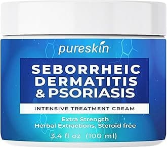 Seborrheic Dermatitis Psoriasis Cream: Antifungal Treatment - Traditional Herbal Infused - Relief for Flaking Irritated Scalp Skin - Steroids Free Lasting Result 3.4 Oz