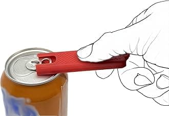 Soda Can Tab Opener, Pop Tab Lifter for Easy Opening - Compact Kitchen Gadget for Seniors, Arthritis Friendly, Portable Pocket Tool (Red, Regular (2 Pack))