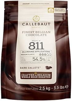 Belgian Dark Glazed Chocolate Half-Bitter Callets, 54.5% - 5.5 Pounds