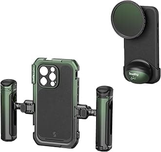SMALLRIG x Brandon Li Mobile Video Kit for iPhone 16 Pro Max, Phone Cage with FilMov Lightweight Phone Case Kit, Rotatable Wireless QR Handles, 67MM Magnetic VND Filter Kit, Support for MagSafe - 5001