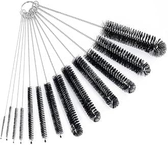 CiaraQ Bottle Cleaning Brushes, 8 Inch Nylon Tube Brush Set, Cleaner for Narrow Neck Bottles Cups with Hook, Set of 13pcs