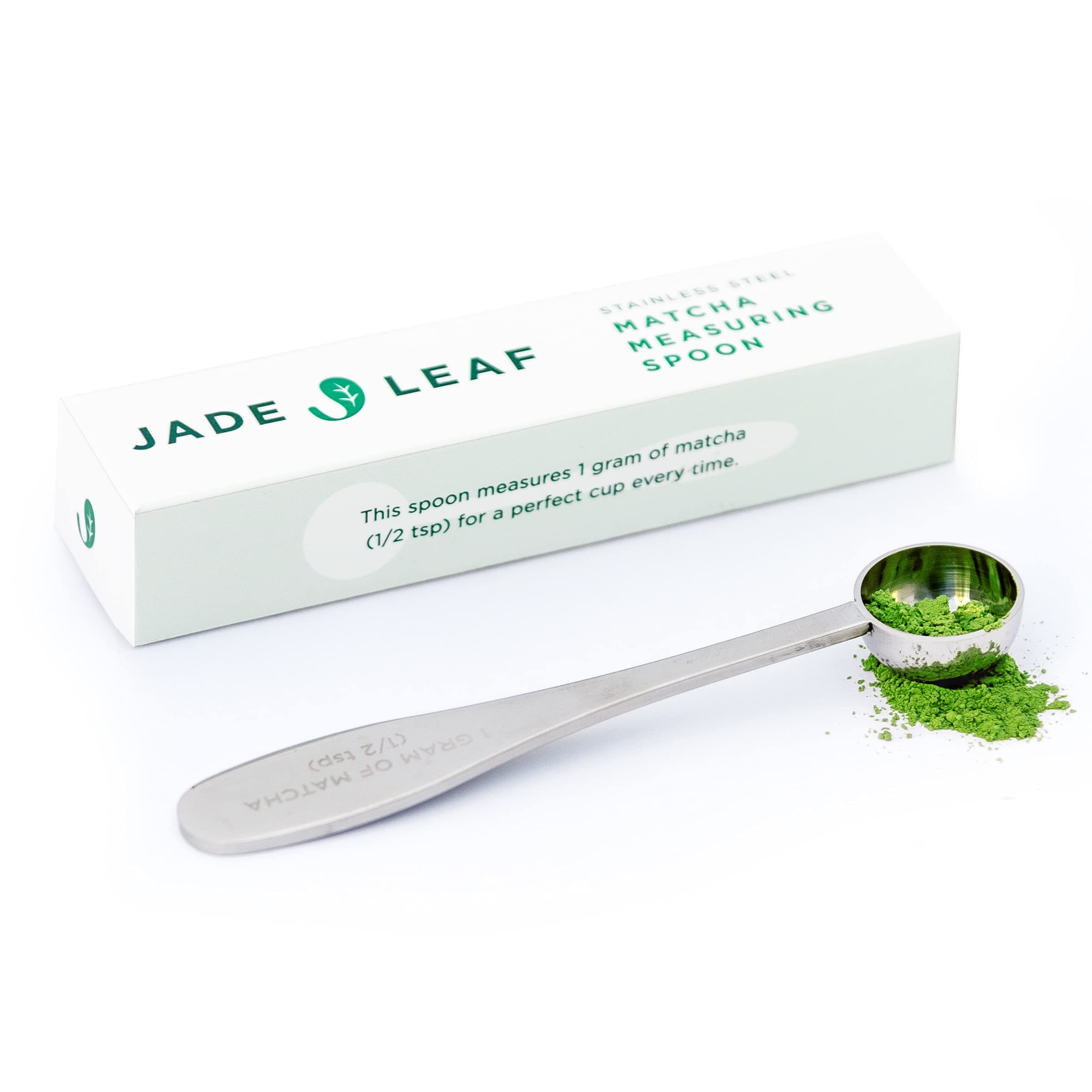Jade Leaf - Matcha Tea Measuring Spoon/Scoop - Perfect 1g Serving Of Matcha Green Tea Powder - Metal/Stainless Steel