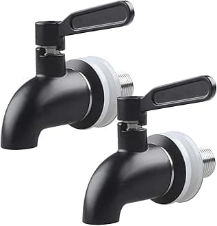 2Pcs Stainless Steel Spigot for Beverage Dispenser Black Metal Replacement Spigot Water Dispenser Faucet Spout by GWENBHMTOOL