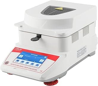 Halogen Heating Lab Moisture Analyzer 110g x 0.001g Spanish English Germany Menu Balance Meter 0.01% Readability 110V 3 Drying Modes Touch Screen RS232 Interface Water Content Test