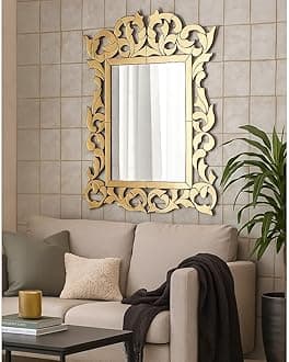 VENETIAN IMAGE Gold Ornate Wall Mirror for Living Room Decor Luxury Large Decorative Mirror Frame, Modern Classic Home Accent