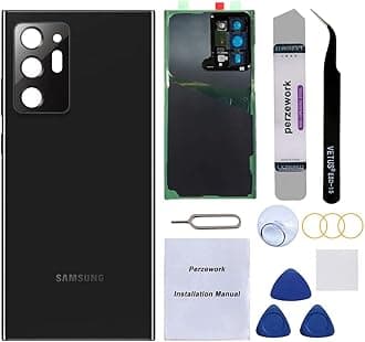 Perzework Rear Back Glass Replacement for Samsung Galaxy Note 20 Ultra 6.9 inches 5G with Reparing Toolkit (Mystic Black)