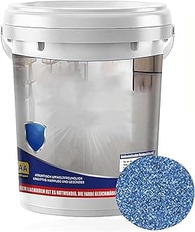 Epoxy Floor Paint, Self Leveling Epoxy Colored Sand Floor Paint, Epoxy Sand FloorPaint for Concrete, Resistant And Non-Slip, for High Gloss Marble Effect Garage Coating (Sapphire Blue)