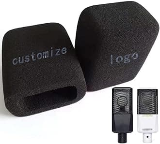 custom microphone cover Windshield foam cover microphone isolation shield Anchor Interview Headphones Windproof (rectangle)