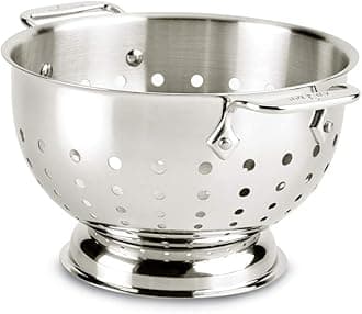 Tools and Accessories Stainless Steel Colander 3 Quart Strainer, Pasta Strainer with Handle, Pots and Pans Silver