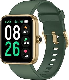 Smart Watch, Fitness Tracker with 45mm Touch Screen, Heart Rate Monitor, Blood Oxygen, Sleep Tracking Fitness Watch 5ATM Waterproof Smartwatch for Women Men Compatible with Android iOS