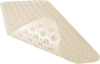 YINENN Bath and Shower Safety Mats 40x16 inch, Non Slip with Suction Cups for Bathroom Stall and Tub Floor, Extra Large and Machine Washable, Drain Holes Keep Bathtub Clean, Beige