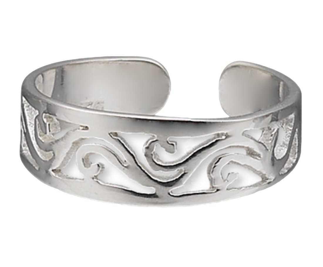 Toe Ring Wave Filigree Design Sterling Silver