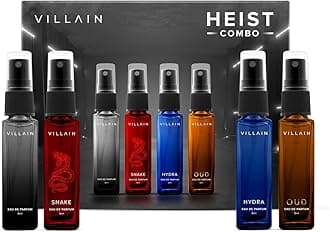Heist Luxury Perfume Gift Set for Men | Long Lasting Woody, Oud, Musk & Aqua Fragrances | 4x8ml EDP Combo - Classic, Hydra, Snake, Oud