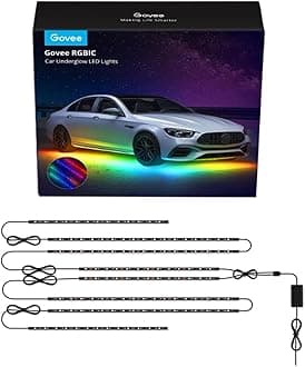 Govee Car Underglow Lights, 8 pcs RGBIC Under Car Lights with 16 Million Colors and 45 Scene Modes, Exterior Car Lights with App Control, 3 Music Modes LED Lights for Cars, SUVs, Trucks, DC 12-24V
