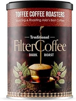 Toffee Coffee Roasters | Pack of 1 (200g) South Indian Filter Coffee| As Seen On Shark Tank | Specialty Blend| Traditional Dark Roast Signature Filter Freshly Roasted Grounded Coffee
