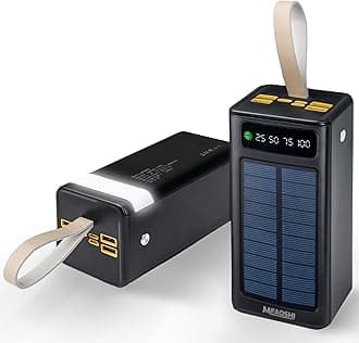 Sponsored Ad - Solar Power Bank 50000mah 22.5W USB C Laptop Portable Charger with 3 Outputs and 4 Inputs, LED Flashlight, Mobile Power Fast Charging Battery Pack Compatible with Samsung, iPad, MacBook