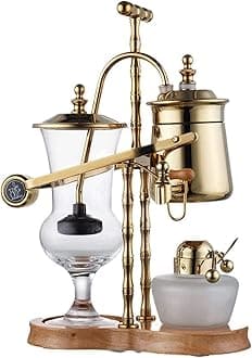 XIEAE Premium Modern Siphon Coffee Maker，Elegant Double Ridged Fulcrum Coffee Maker with Tee Handle，Easy to Clean Iced Coffee Maker Office