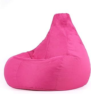 Bean Bag Bazaar Dalton Gaming Bean Bag Chair, Pink, Water Resistant Fabric, Beanbag for Indoor and Outdoor Use with Filling Included, Gaming, Bedroom, Living Room, Garden