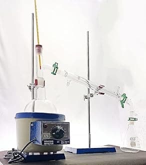 ISKO® Borosilicate glass home distillation unit with Heating Mantle, Stands clamps and Glass parts (500 ML)