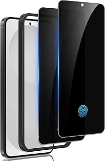 2 Pack for Samsung Galaxy S25 Privacy Screen Protector Tempered Glass, Fingerprint Unlocking, 25° Anti Spy, Full Coverage, Case Friendly, Easy Installation, Compatible with Galaxy S25/ S24