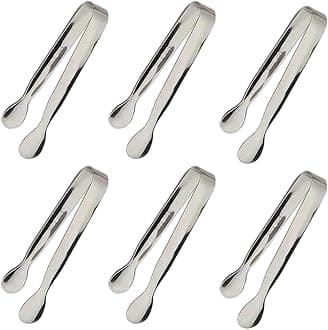 6pcs ice tongs silver