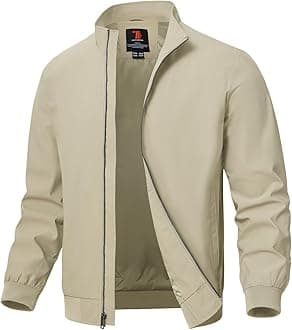TBMPOY Men's Bomber Jackets Windproof Lightweight Track Jacket Windbreaker Golf Causal Outdoor Sportswear Coat