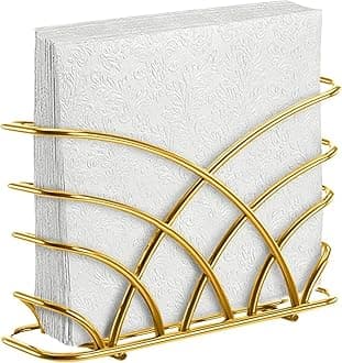 Modern Napkin Holder for Dining Table and Kitchen - Tissue Paper Stand for Home Décor, Restaurant, Dispenser Organizer (Gold)