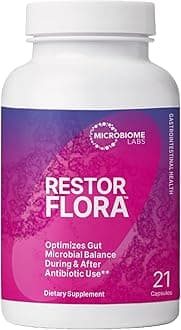 RestorFlora - Men's & Women's Probiotics for Digestive Health & Gut Reset - Spore Based Saccharomyces Boulardii Probiotics to Help Restore Microbial Balance (21 Capsules)