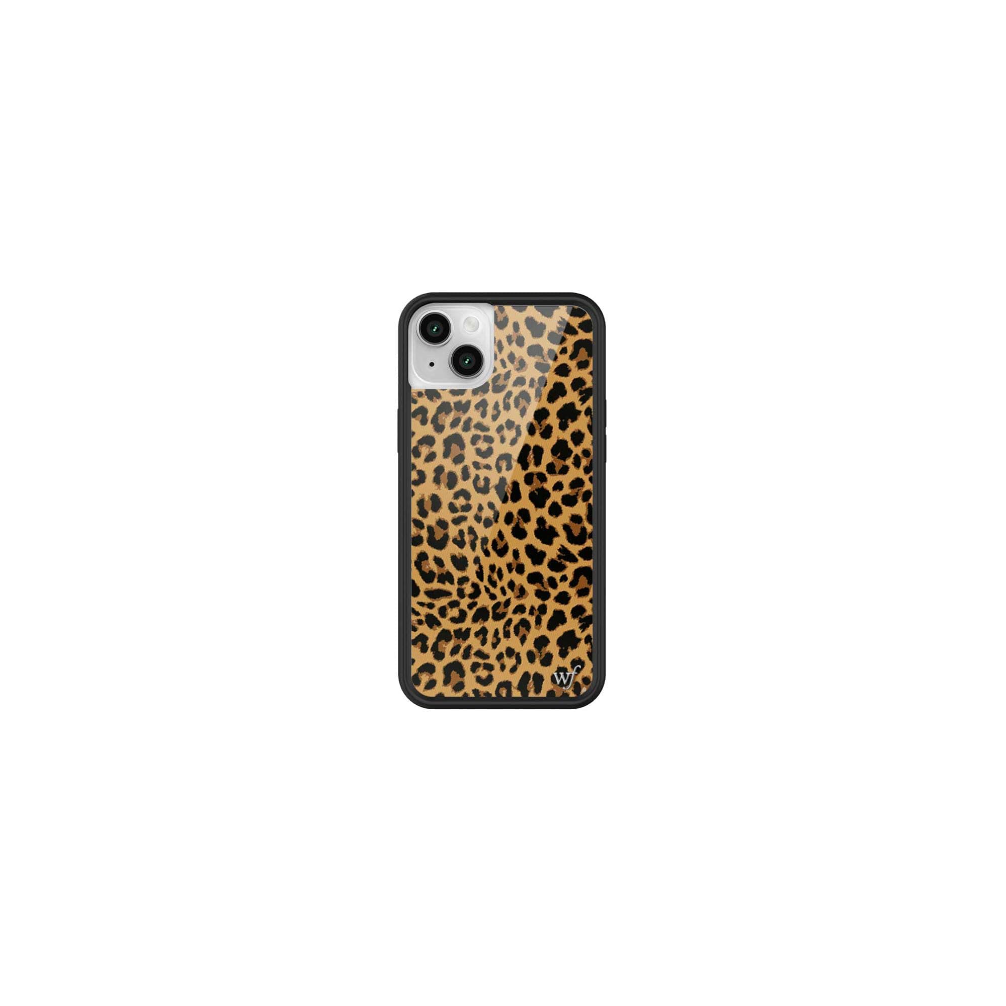 Cases - Compatible with iPhone 13/14 | Protective Black Bumper, 6.5ft Drop Test Certified, Women Owned Small Business | Leopard Animal Brown Spots Cute Trendy | Meow