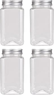 4Pcs Plastic Juice Bottle Drink Containers, Clear Food Storage Bottles for Homemade Beverages Transparent 360ML One Size