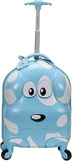 Jr. Kids' My First Luggage Polycarbonate Hardside Spinner, Light Blue, White and Black, Carry-On 16-Inch, My First Luggage - Hardside Spinner Luggage