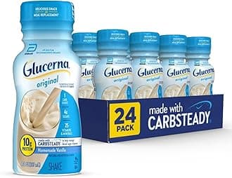 Nutritional Shake, Diabetic Drink to Support Blood Sugar Management, 10g Protein, 180 Calories, Homemade Vanilla, 8 Fl Oz (Pack of 24)