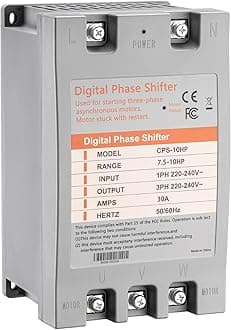 Single Phase to 3 Phase Converter，10HP 220V 3 Phase Converter，220V-240V Input/Output Digital Phase Shift for 10HP Motor