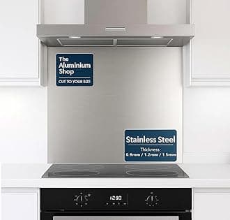 Stainless Steel Brushed Kitchen Splashback 1.2mm Thick Cooker Hob Wall – Multiple Size Options (650mm x 950mm) [Energy Class A+++]