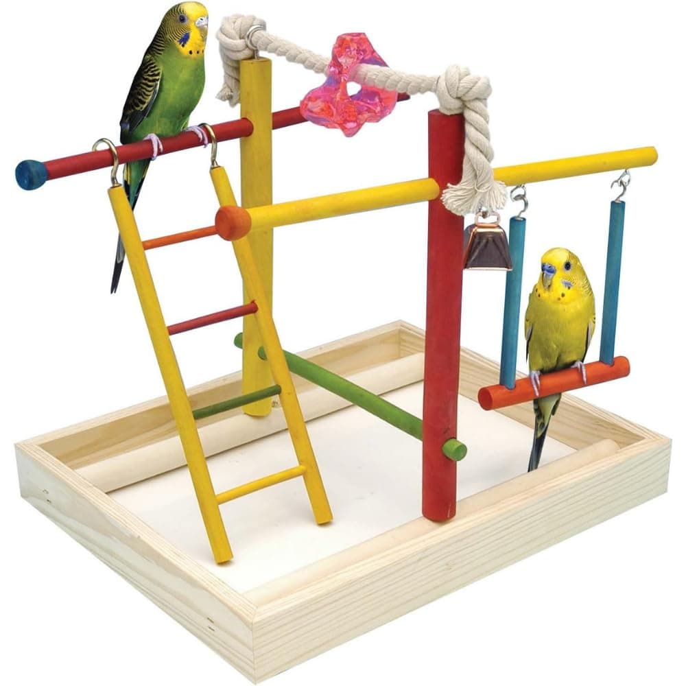 Penn-Plax Bird Life Wooden Playpen – Perfect for Parakeets, Lovebirds, Parrotlets, Cockatiels, and Green Cheek Conures – Medium