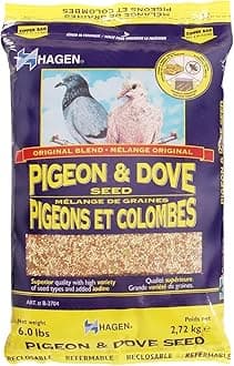Hagen Pigeon & Dove Seed - Original Formula Bird Food, 6 lb Bag – Nutritionally Complete Seed Mix with Vitamins & Minerals – Wild & Captive Bird Diet – Insect-Resistant Air-Tight Packaging