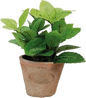 Esschert's Design AH003 Small Artificial Aged Terracotta Pot - Mint/Green