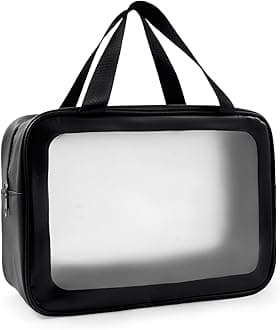 Clear Travel Toiletries Bag Makeup Thickened PVC Waterproof Transparent Wash Bags with Handles Plastic Cosmetic Bag for Women Men Holiday